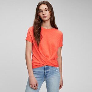 Gap Womens Twist Front Cropped Short Sleeve T-Shirt Size M
